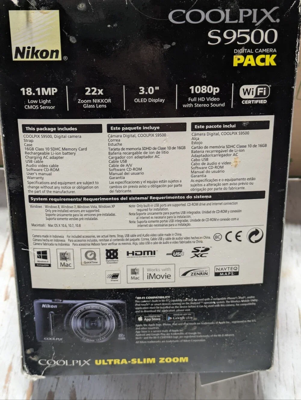 Nikon COOLPIX S9500 Compact Digital Camera Black Bundle